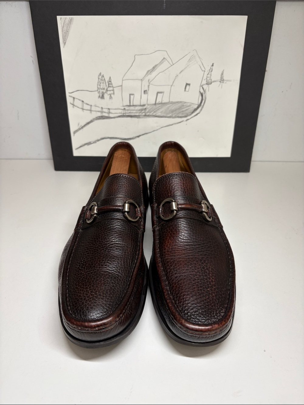 Magnanni Blas III Men's Brown Leather Moc Toe Bit Loafers Size US 9.5 - Picture 3 of 16